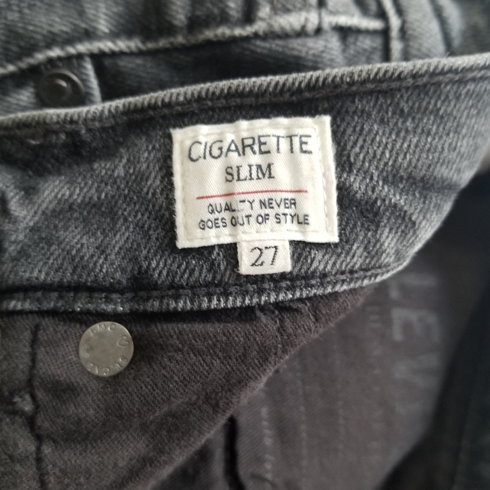 Levi's Made & Crafted Cigarette Slim Mid Rise Cropped Ankle Jeans Size 2… - Picture 8 of 14